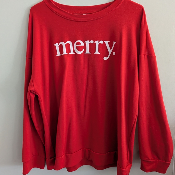 other Tops - Women's XL Festive Red Crewneck Christmas Spirit Holiday Warm Cozy Baggy EUC